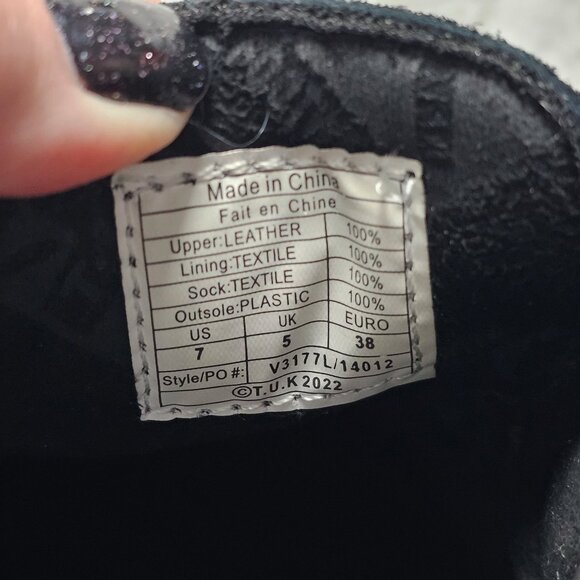 T.U.K. Black Suede Creeper Mule Platform Buckle Size 7 - Picture 4 of 6